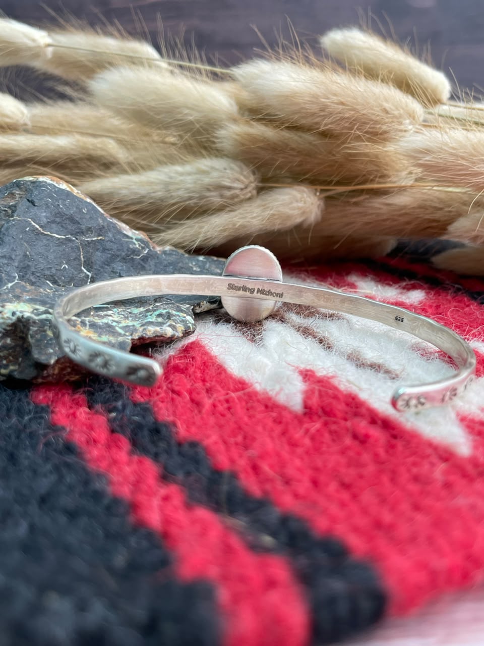 Handmade Sterling Silver Emerald Valley Turquoise Collection: Cuff Bracelet Signed Nizhoni