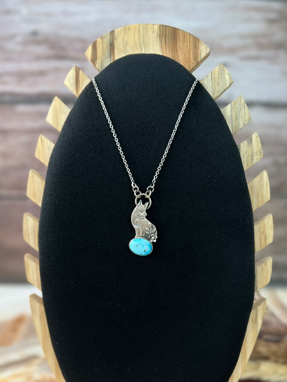 Handmade Sterling Silver White Water Turquoise Necklace Signed Nizhoni