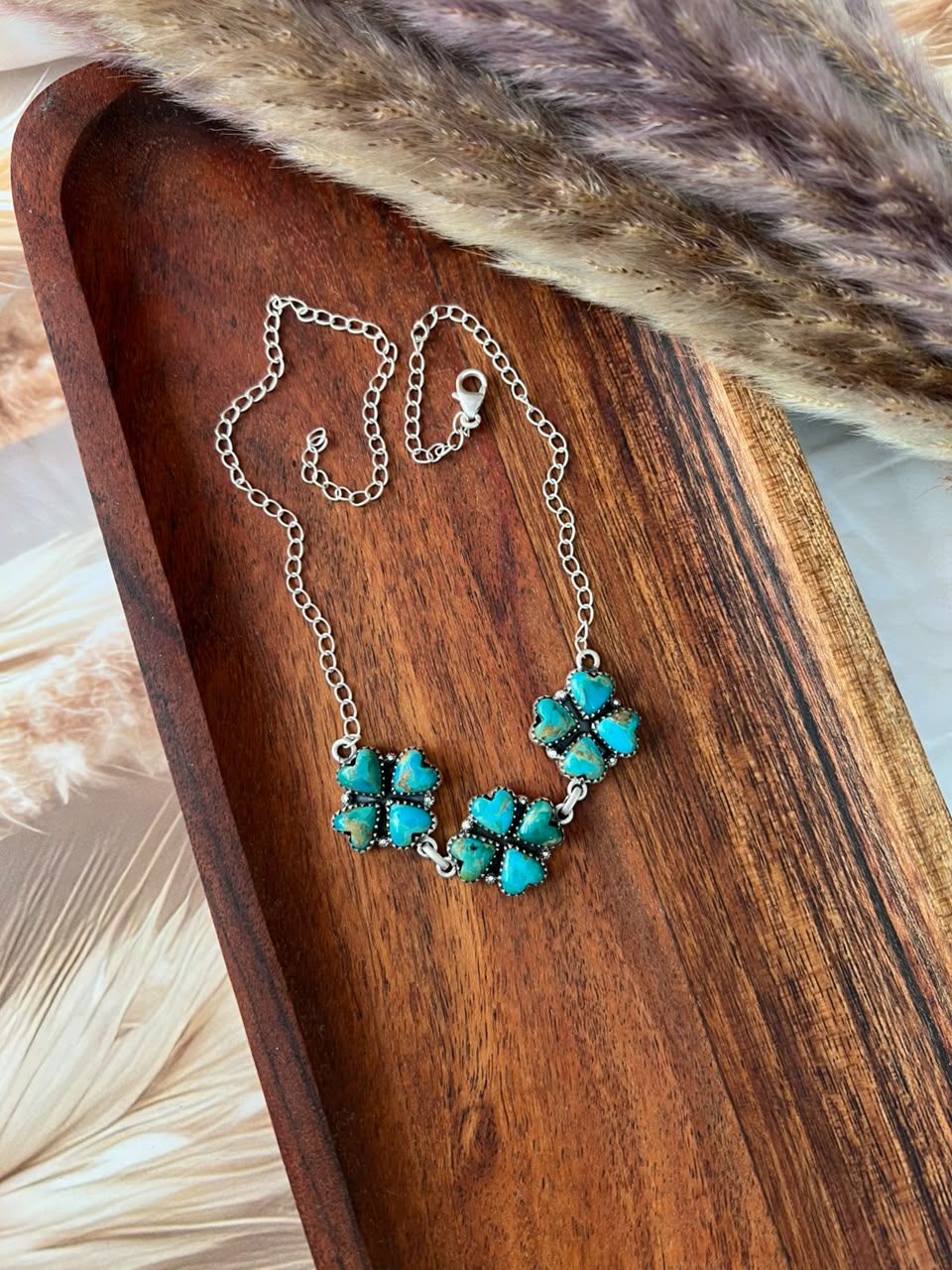 Handmade Sterling Silver Kingman Turquoise Choker Necklace Signed Nizhoni