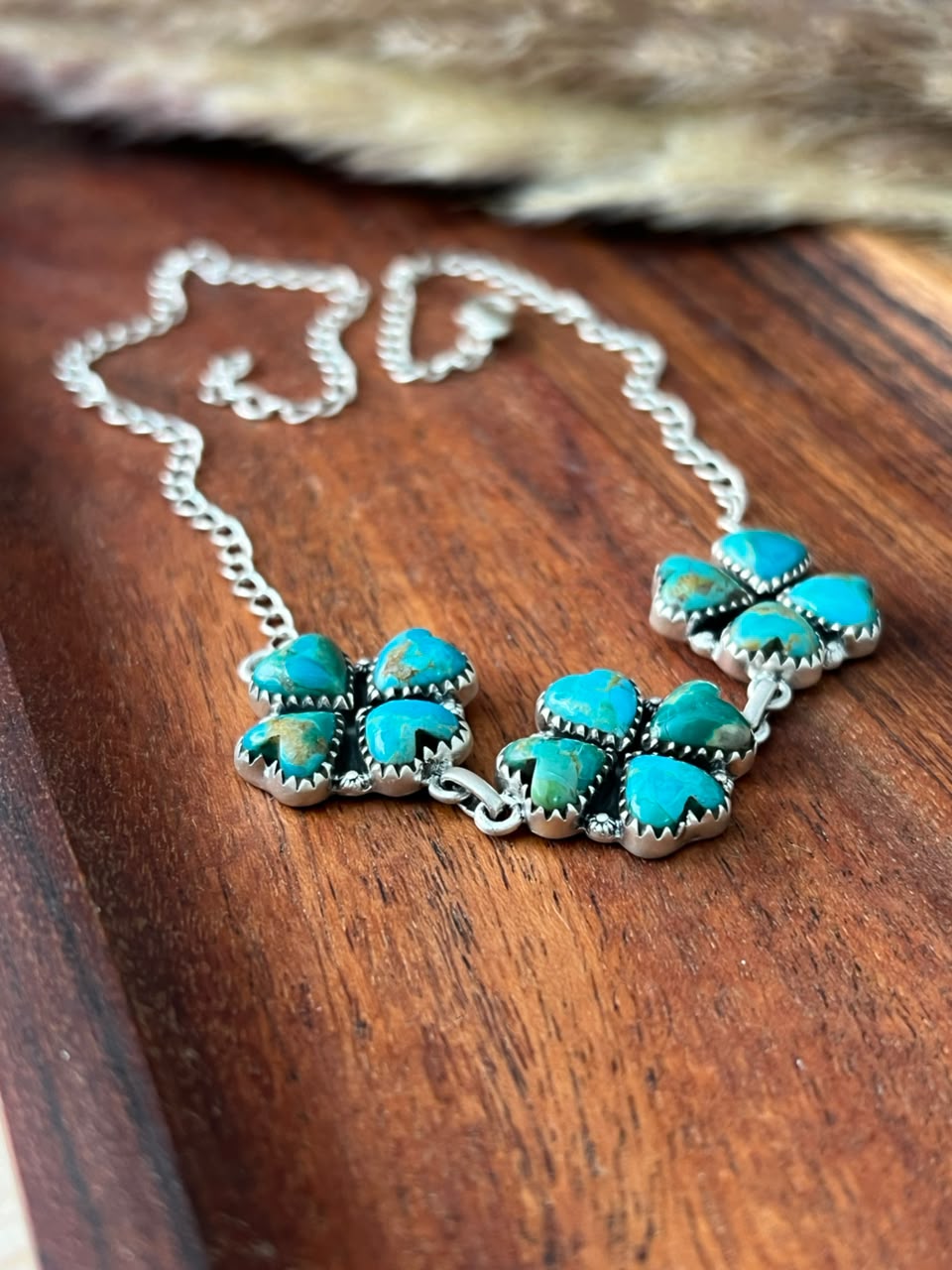 Handmade Sterling Silver Kingman Turquoise Choker Necklace Signed Nizhoni