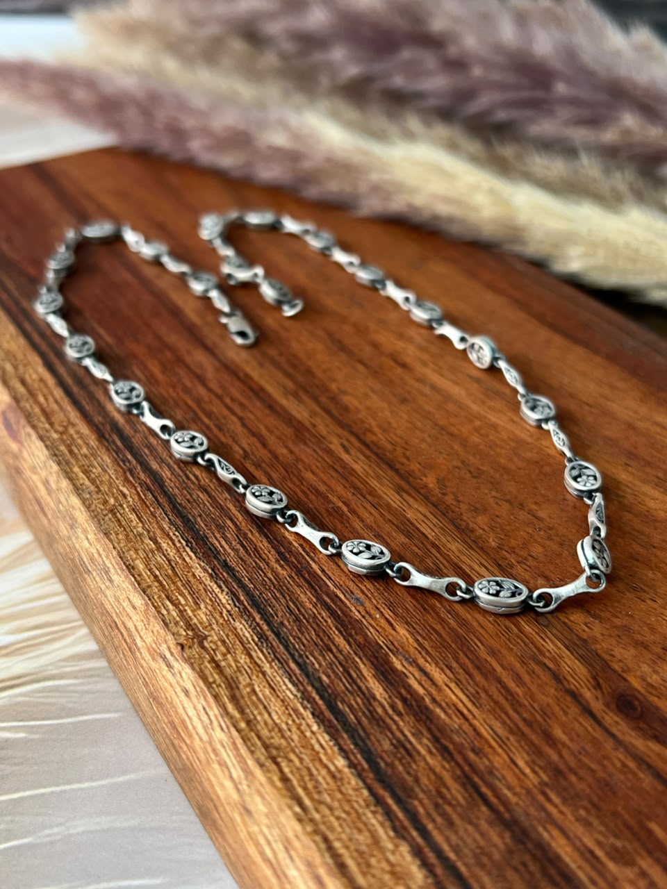 Handmade Sterling Silver Floral Necklace
