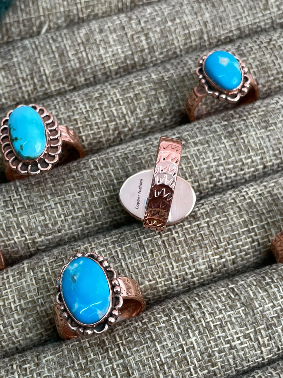 Handmade Hardy Pit Copper Collection: Adjustable Ring Signed Nizhoni