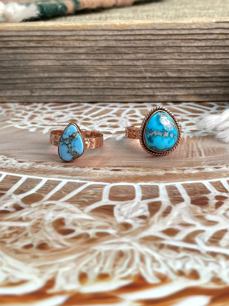 Handmade Golden Hills and Sierra Bella Turquoise Copper Collection: Adjustable Ring Signed Nizhoni