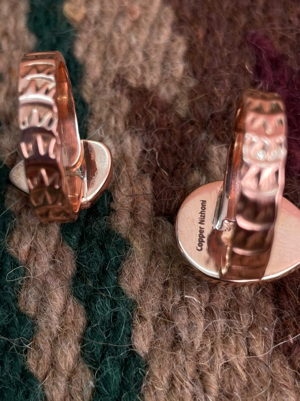 Handmade Golden Hills and Sierra Bella Turquoise Copper Collection: Adjustable Ring Signed Nizhoni