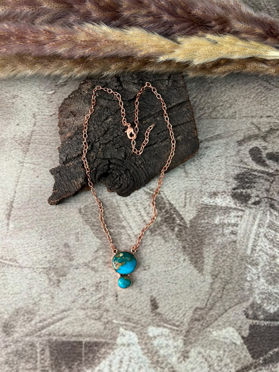 Handmade Hardy Pit Copper Collection: Necklace Signed Nizhoni