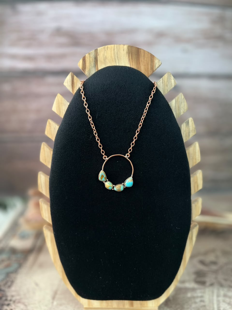 Handmade Royston Turquoise Copper Collection: Necklace Signed Nizhoni