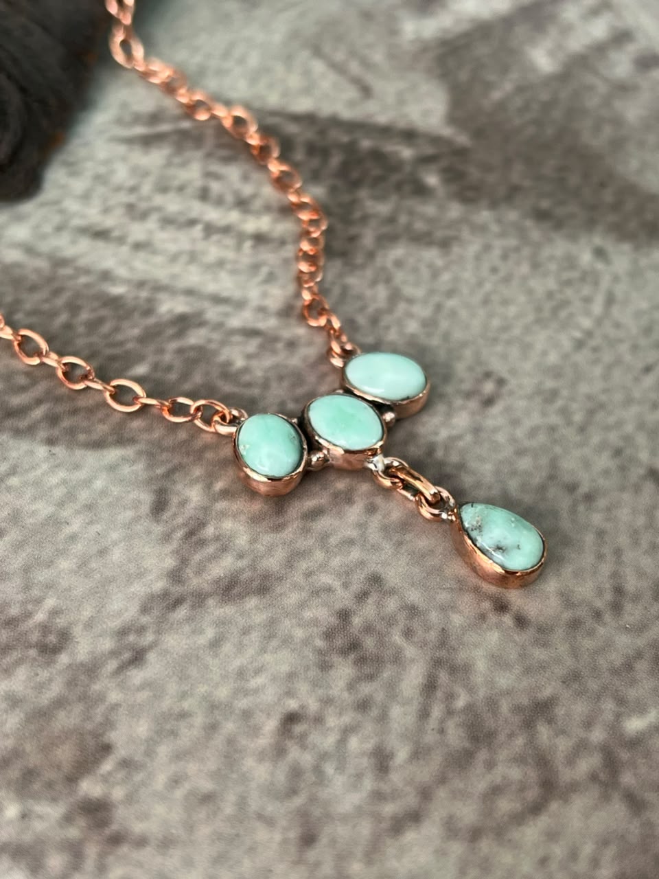 Handmade Paloma Turquoise Copper Collection: Necklace Signed Nizhoni