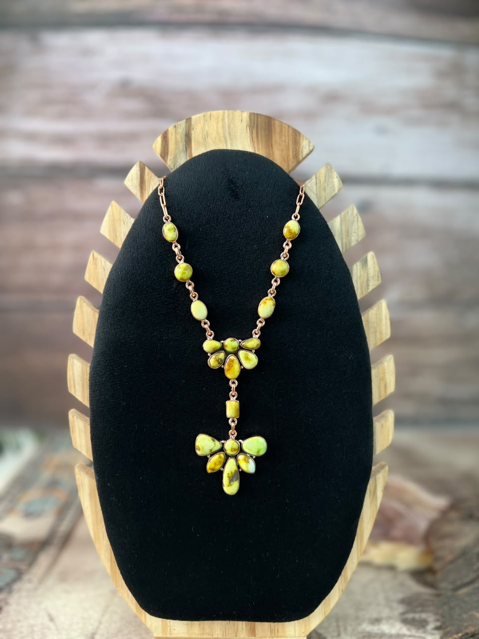 Handmade Royston, Palomino and Sonoran Mountain Turquoise Copper Collection: Necklace Signed Nizhoni