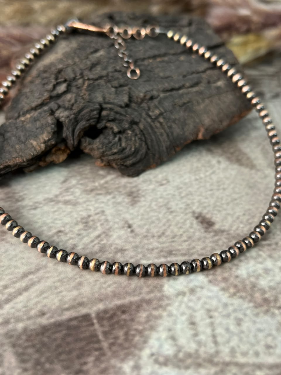 Handmade Copper Beaded 4MM Necklace
