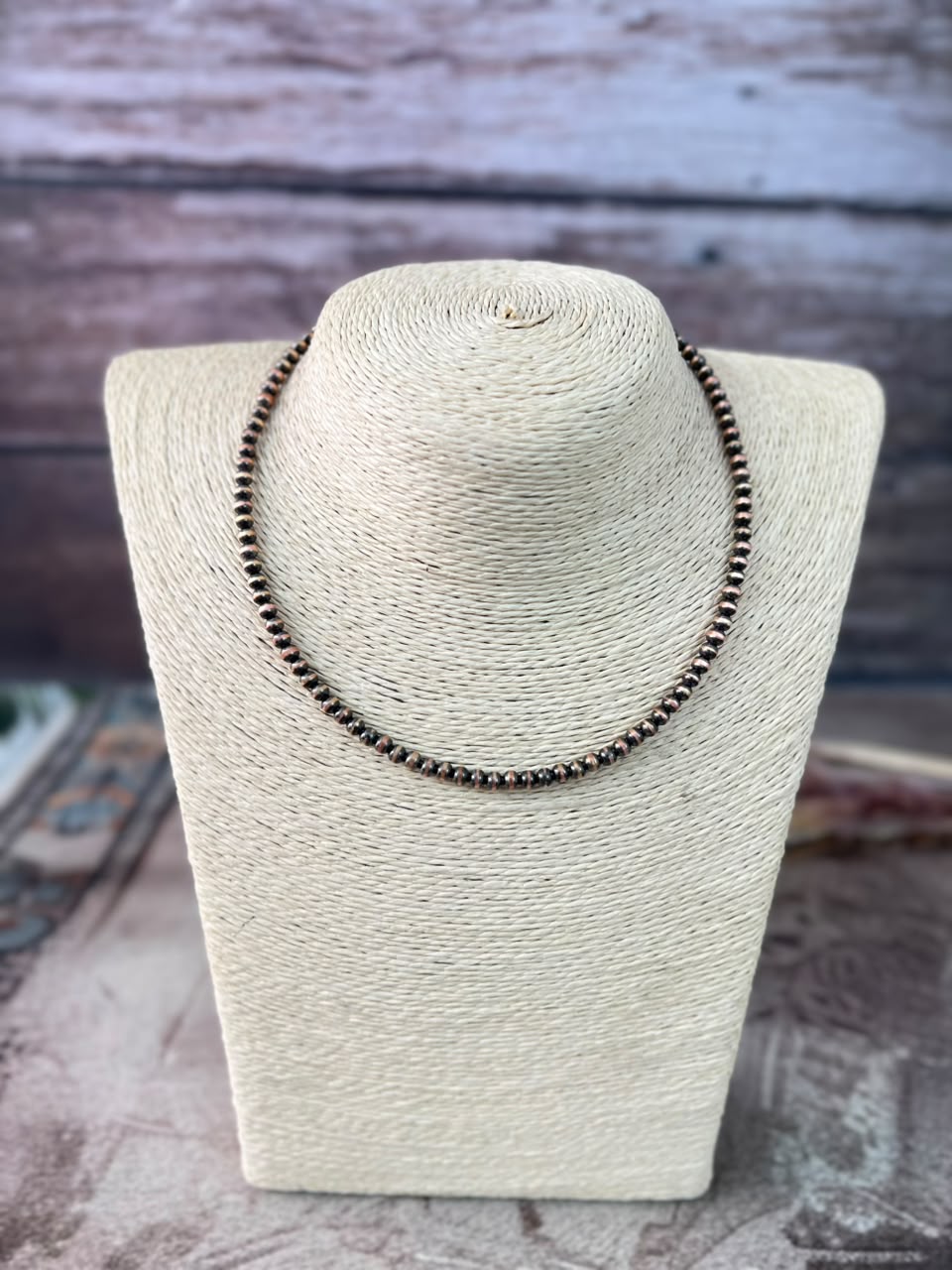 Handmade Copper Beaded 4MM Necklace