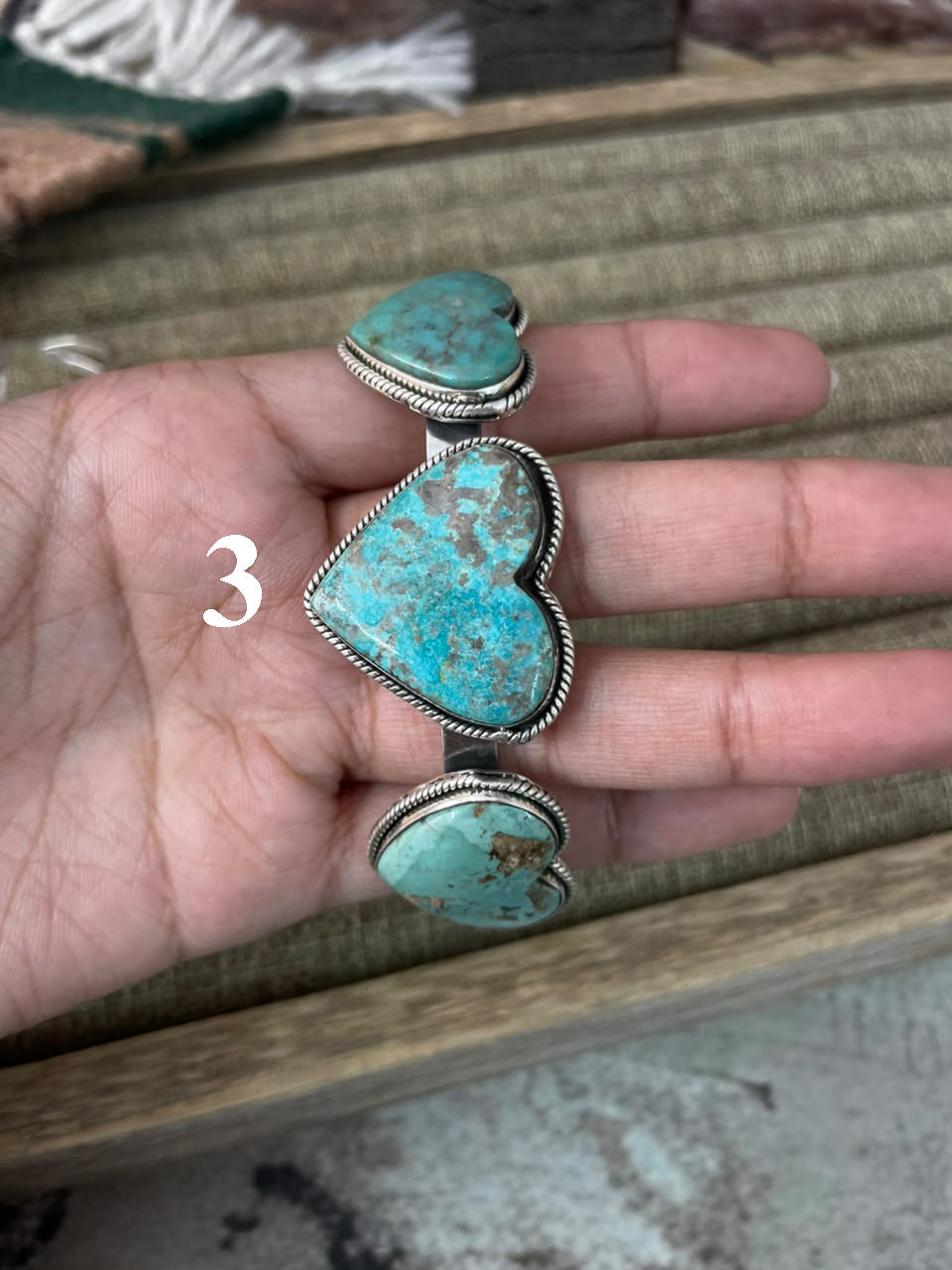 Handmade Sterling Silver Manassa Turquoise Cuff Bracelet Signed Nizhoni