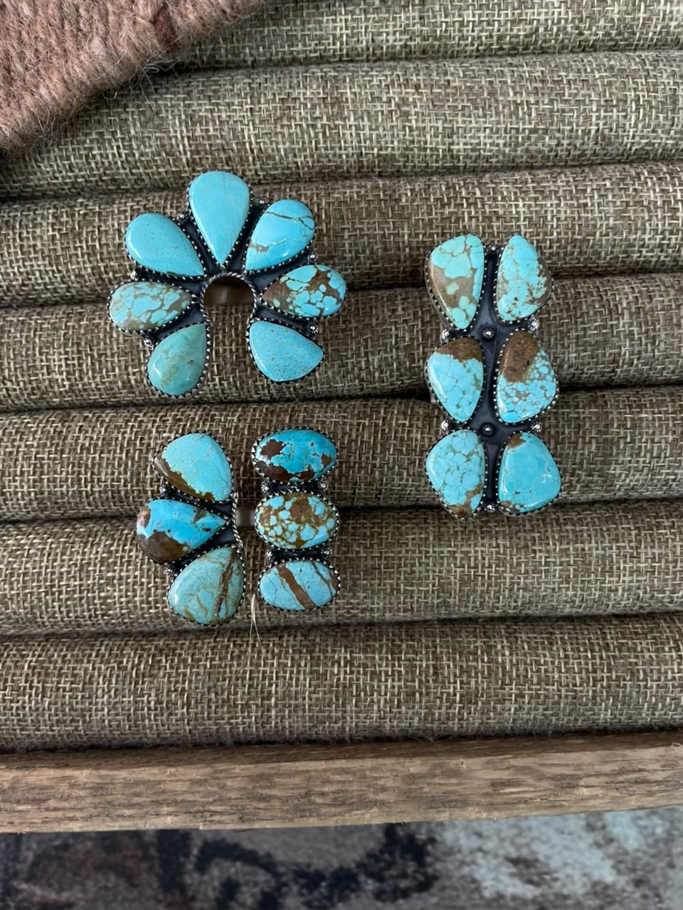 Handmade Sterling Silver Number 8 Turquoise Adjustable Ring Signed Nizhoni