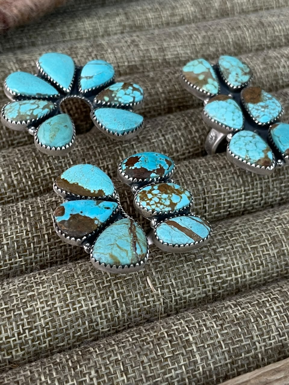 Handmade Sterling Silver Number 8 Turquoise Adjustable Ring Signed Nizhoni