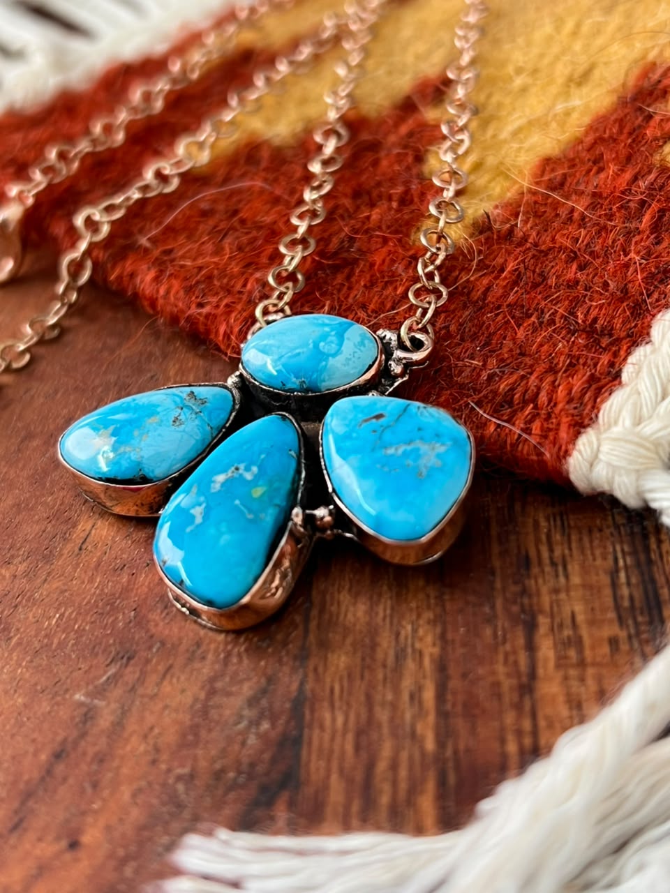 Handmade Sierra Bella Turquoise Copper Collection: Necklace Signed Nizhoni