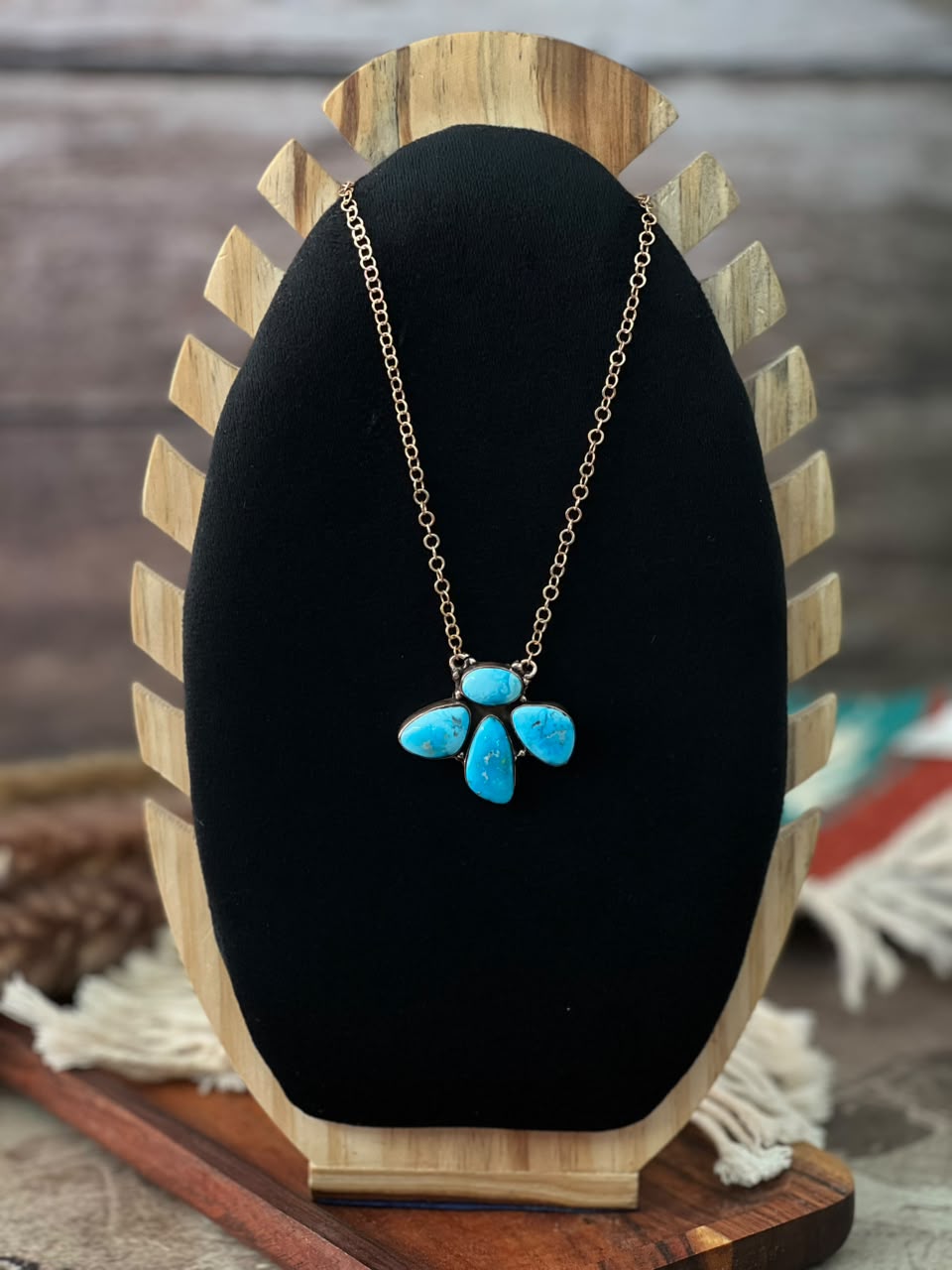 Handmade Sierra Bella Turquoise Copper Collection: Necklace Signed Nizhoni
