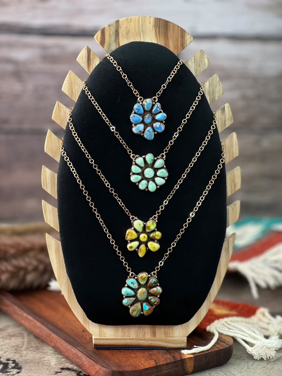 Handmade Royston, Paloma, Palomino and Golden Hills Turquoise Copper Collection: Necklace Signed Nizhoni
