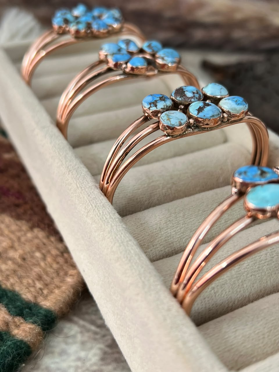 Handmade Golden Hills Turquoise Copper Collection: Cuff Bracelet