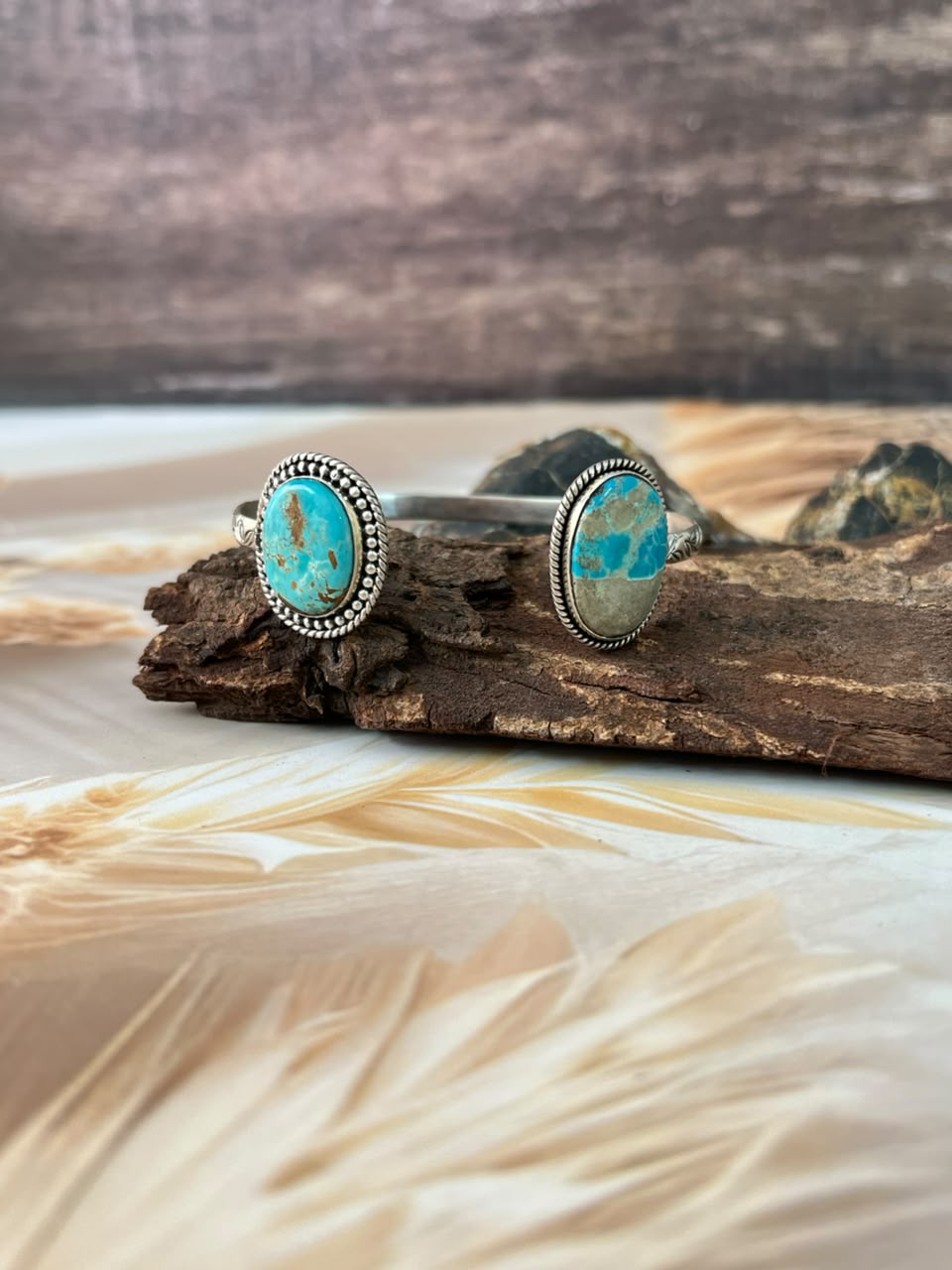 Handmade Sterling Silver Royston Turquoise Cuff Bracelet Signed Nizhoni