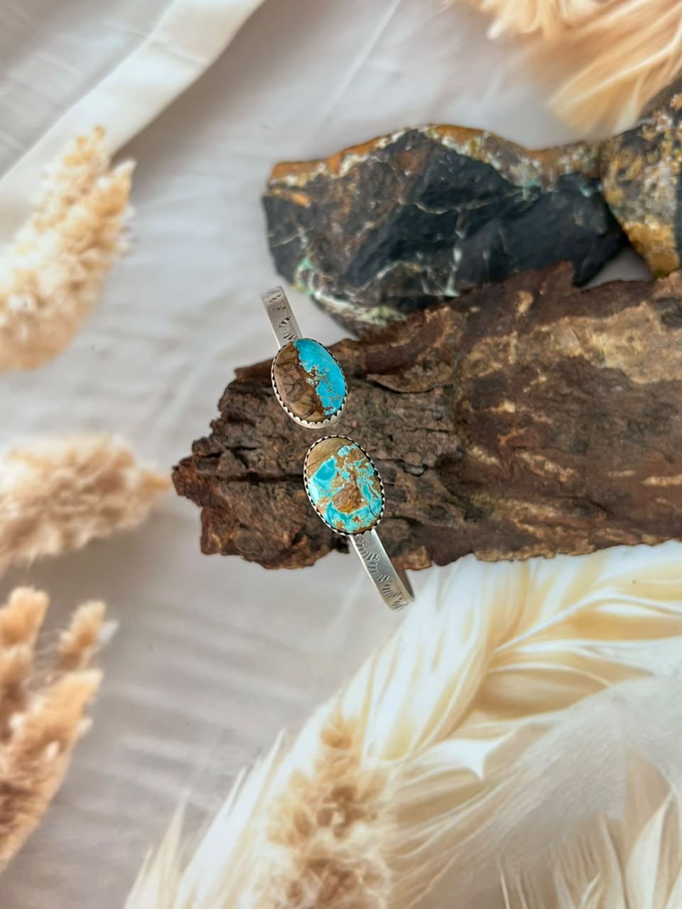 Handmade Sterling Silver Royston Turquoise Cuff Bracelet Signed Nizhoni (9)
