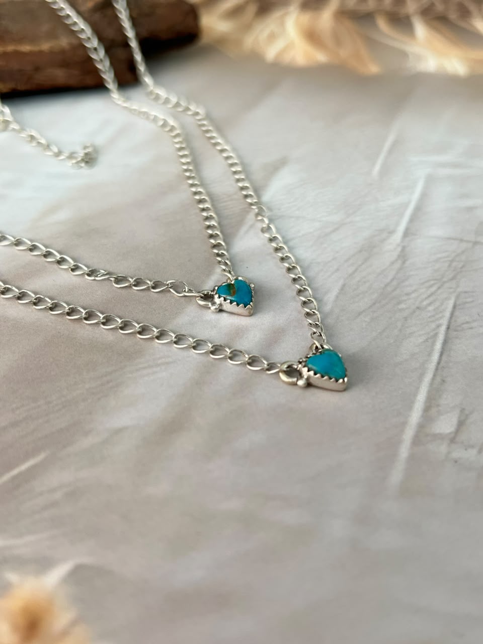 Handmade Sterling Silver Kingman Turquoise Layered Necklace