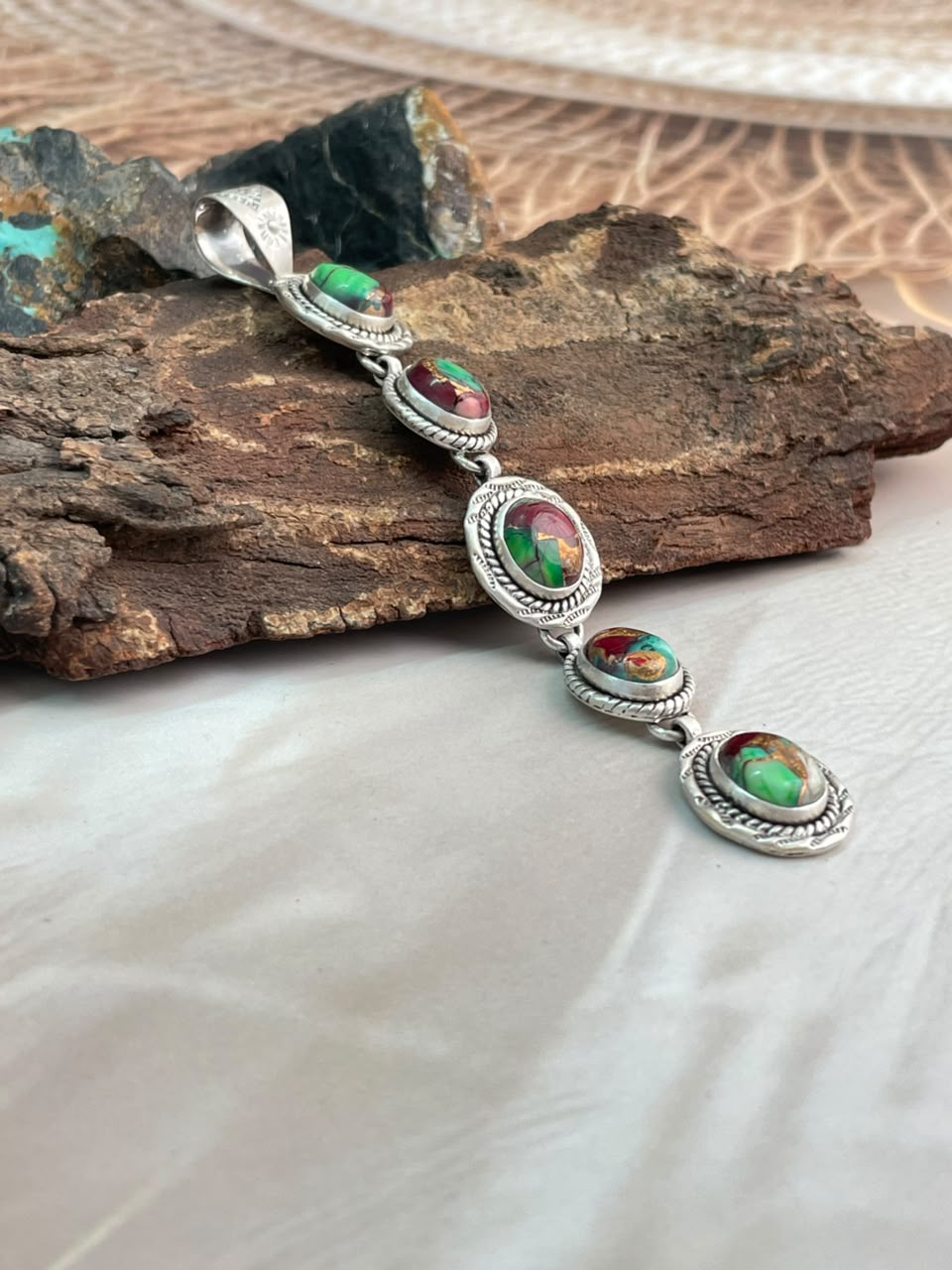 Handmade Sterling Silver Christmas Dahlia Collection: Pendant Signed Nizhoni