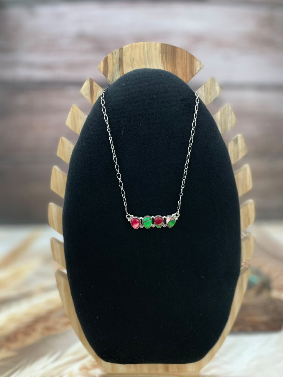 Handmade Sterling Silver Christmas Dahlia Collection: Necklace Signed Nizhoni