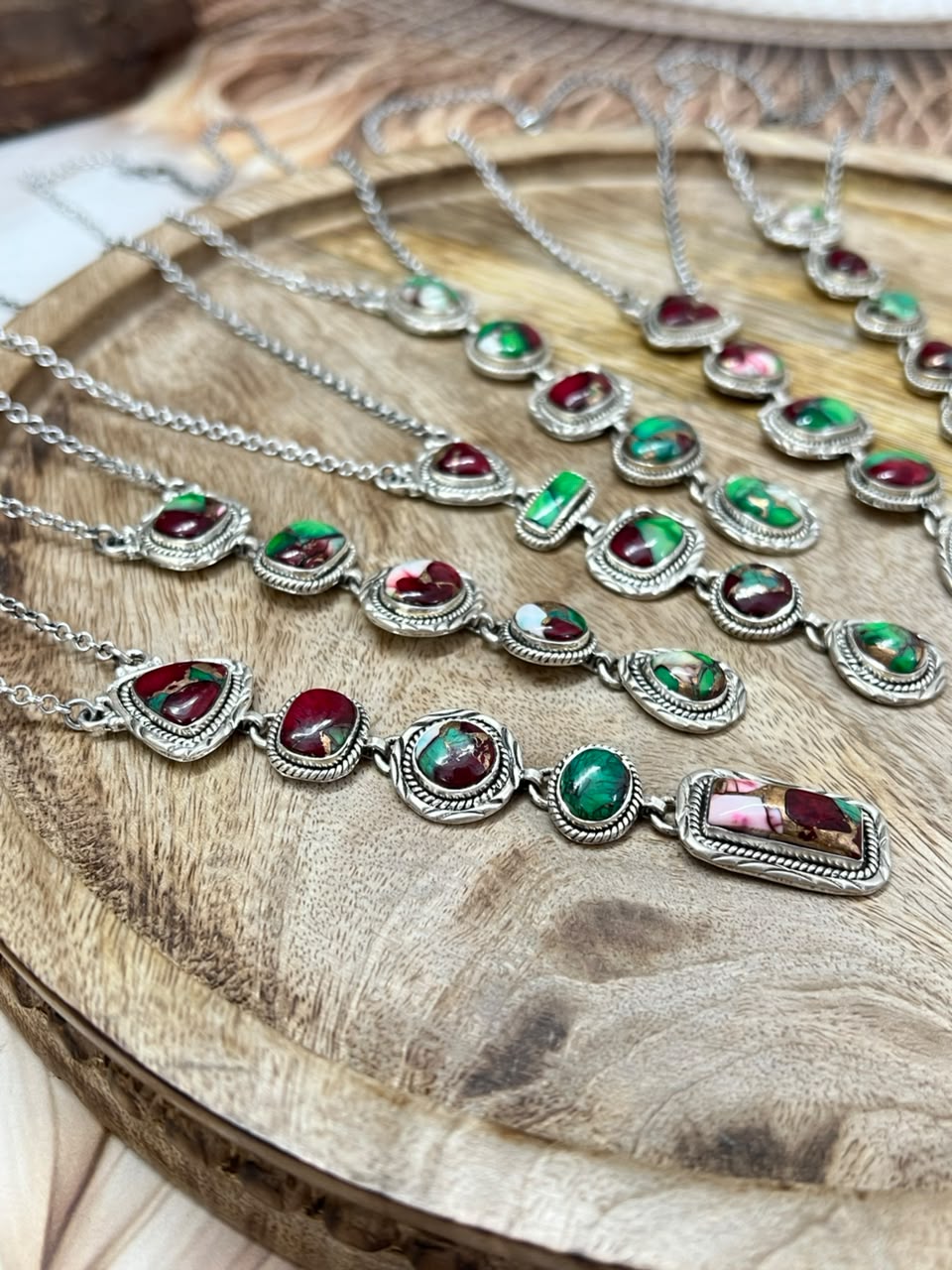 Handmade Sterling Silver Christmas Dahlia Collection: Necklace Signed Nizhoni