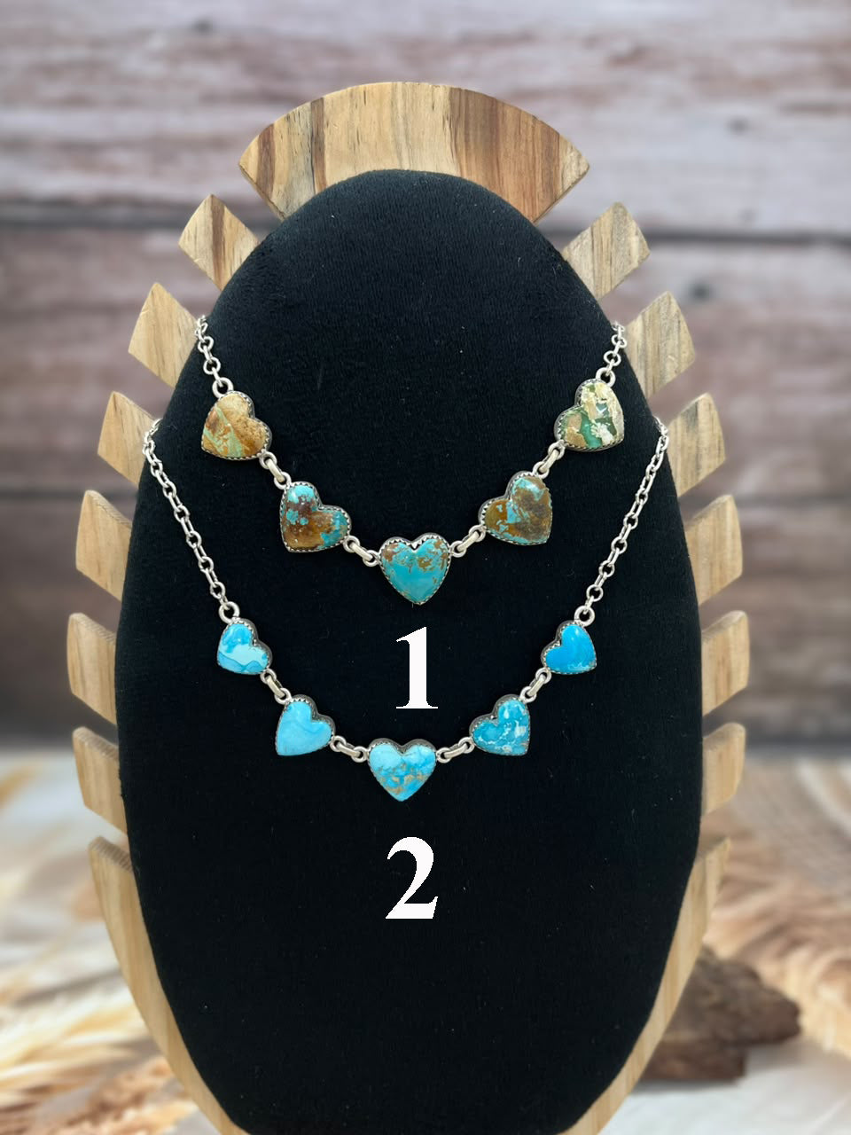Handmade Sterling Silver Sierra Bella and Royston Turquoise Heart Necklace Signed Nizhoni