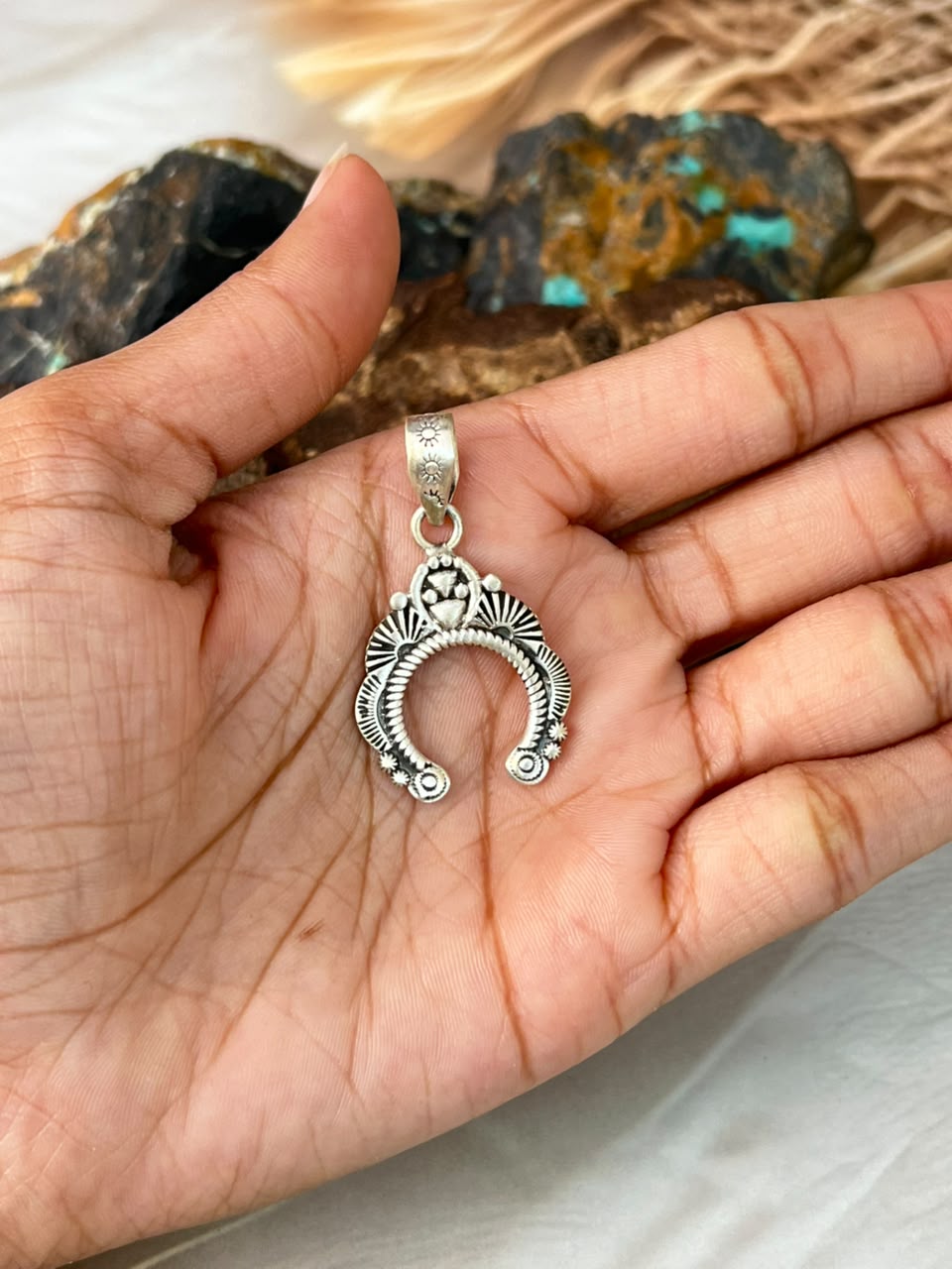 Handmade Sterling Silver Naja Pendant Signed Nizhoni