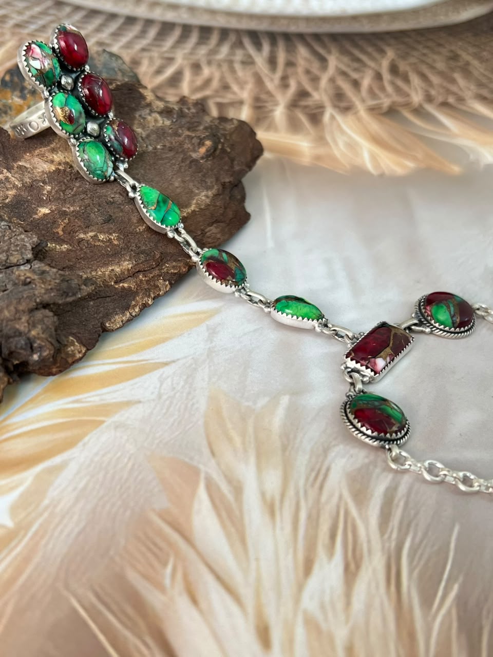 Handmade Sterling Silver Christmas Dahlia Collection: Hand Harness Signed Nizhoni