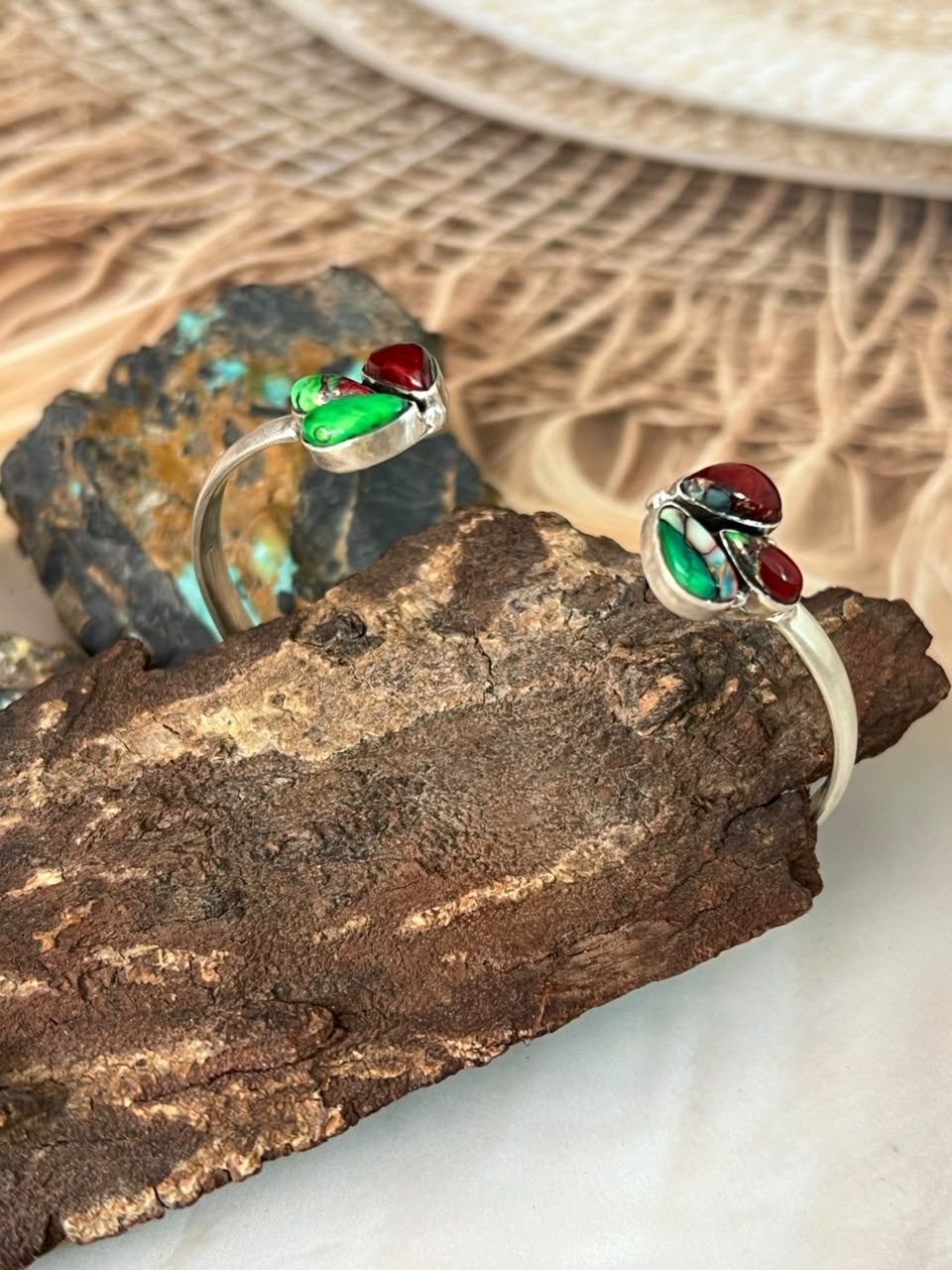 Handmade Sterling Silver Christmas Dahlia Collection: Cuff Bracelet Signed Nizhoni