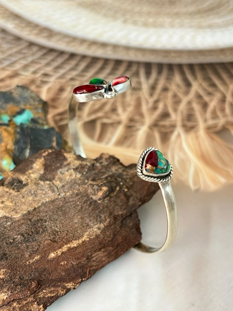 Handmade Sterling Silver Christmas Dahlia Collection: Cuff Bracelet Signed Nizhoni