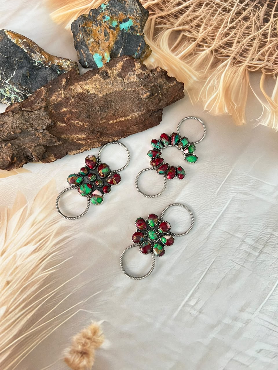 Handmade Sterling Silver Christmas Dahlia Collection: Scarf Charm Signed Nizhoni