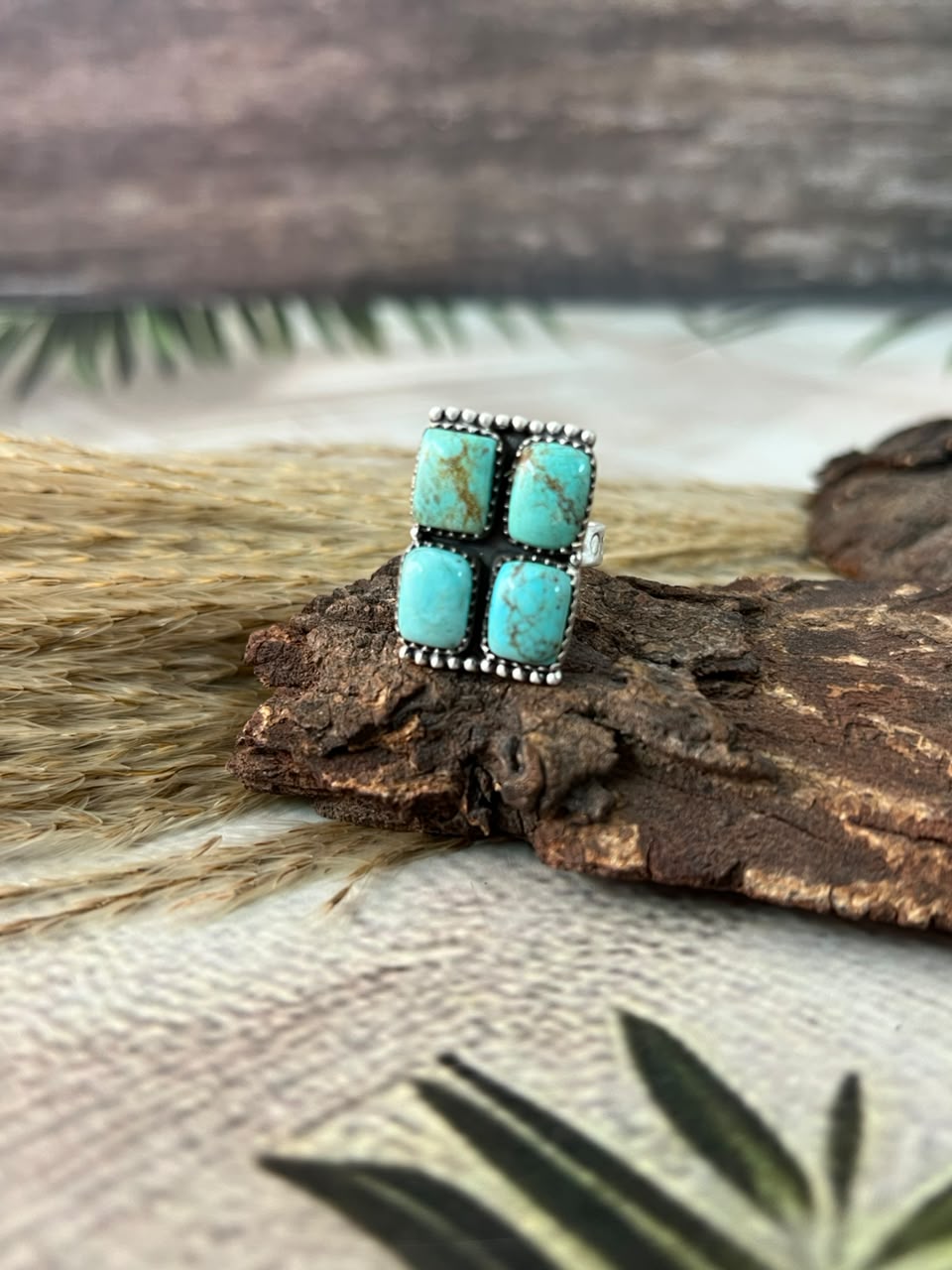 Handmade Sterling Silver Number 8 Turquoise Adjustable Ring Signed Nizhoni (5)