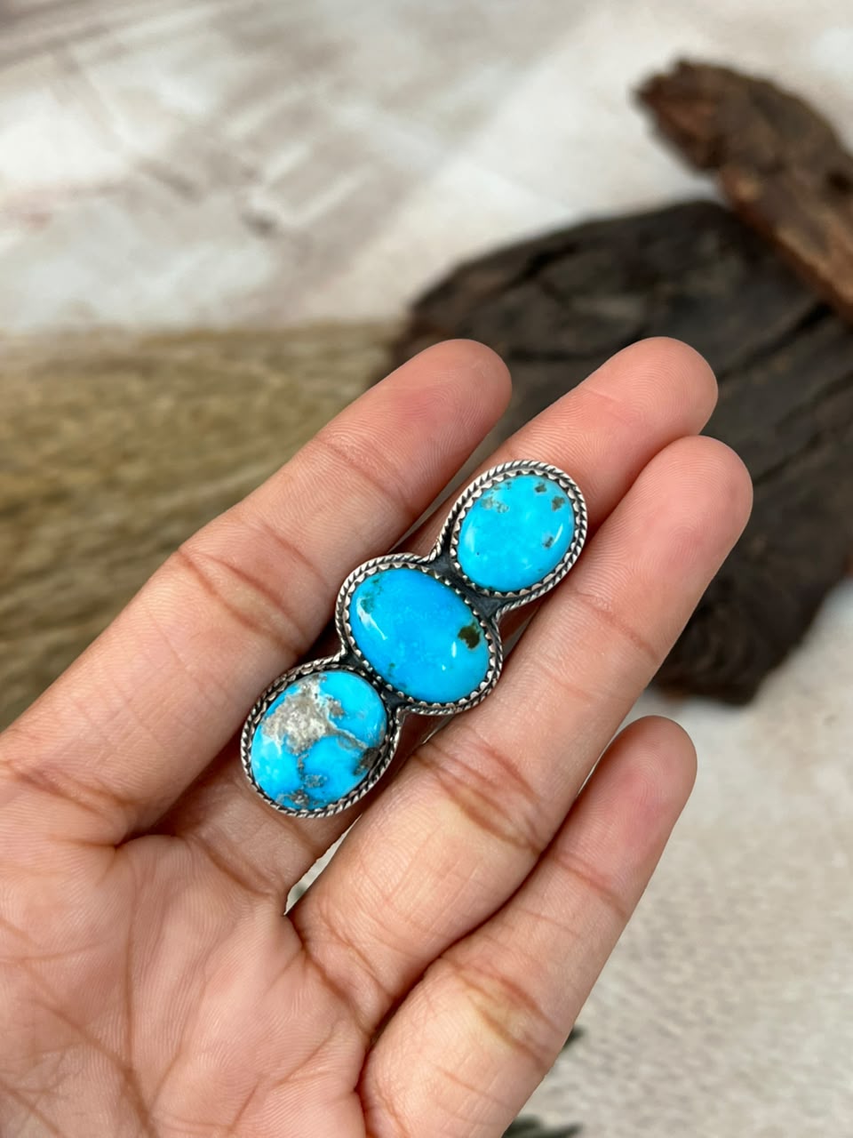 Handmade Sterling Silver Sierra Bella Turquoise Adjustable Ring Signed Nizhoni (4)