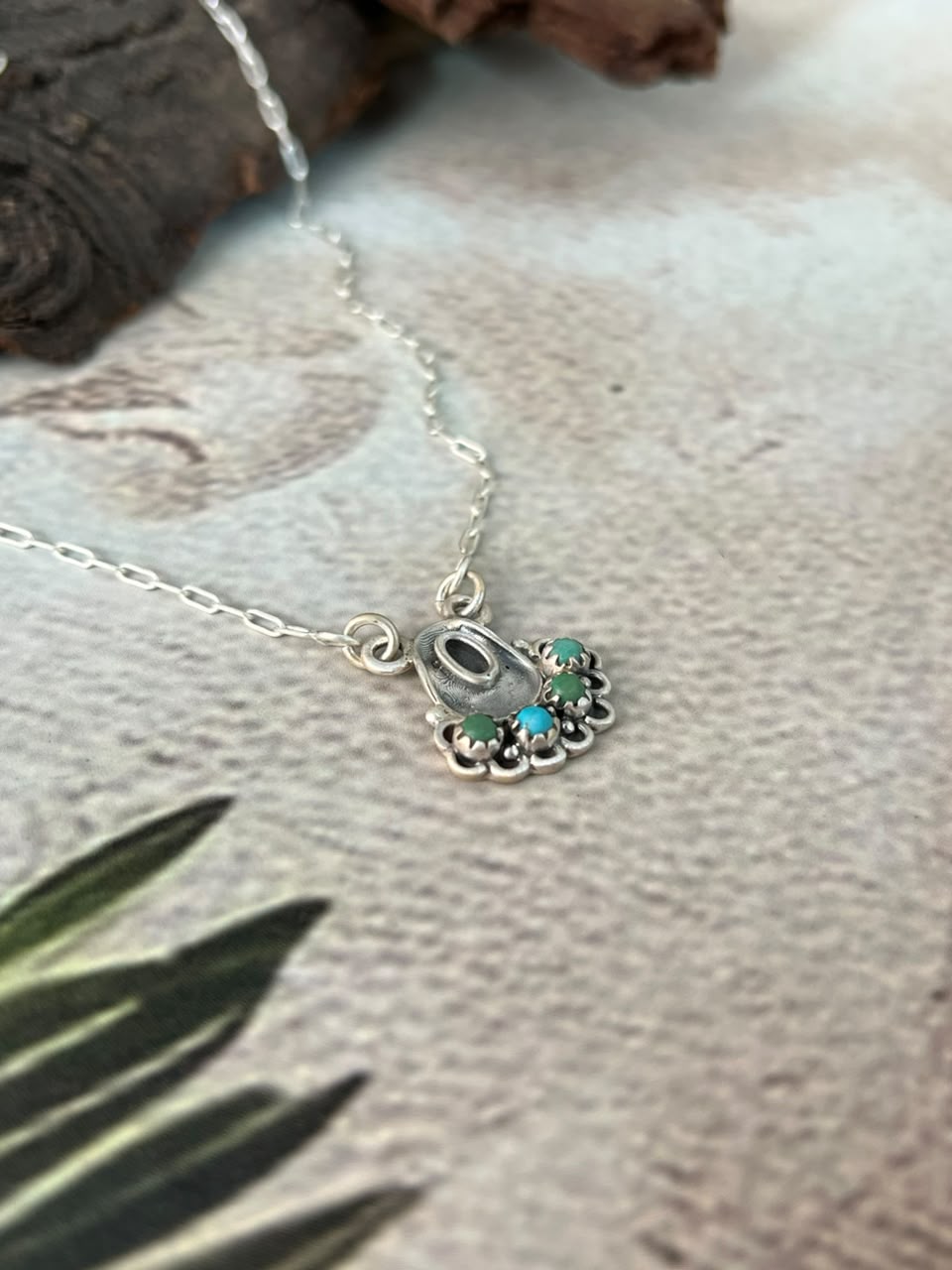 Handmade Sterling Silver Kingman Turquoise Necklace Signed Nizhoni