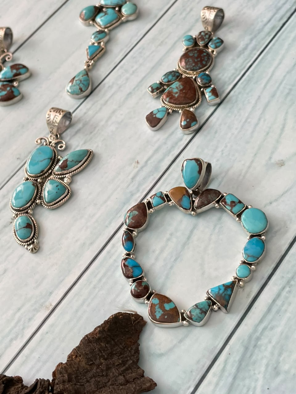 Handmade Sterling Silver Egyptian Turquoise Pendant Signed Nizhoni