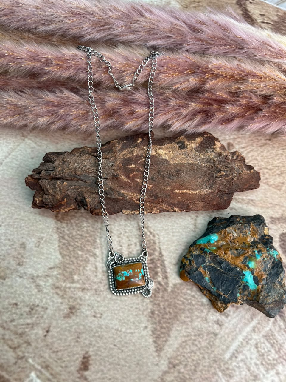 Handmade Sterling Silver Royston Turquoise Necklace Signed Nizhoni (3)