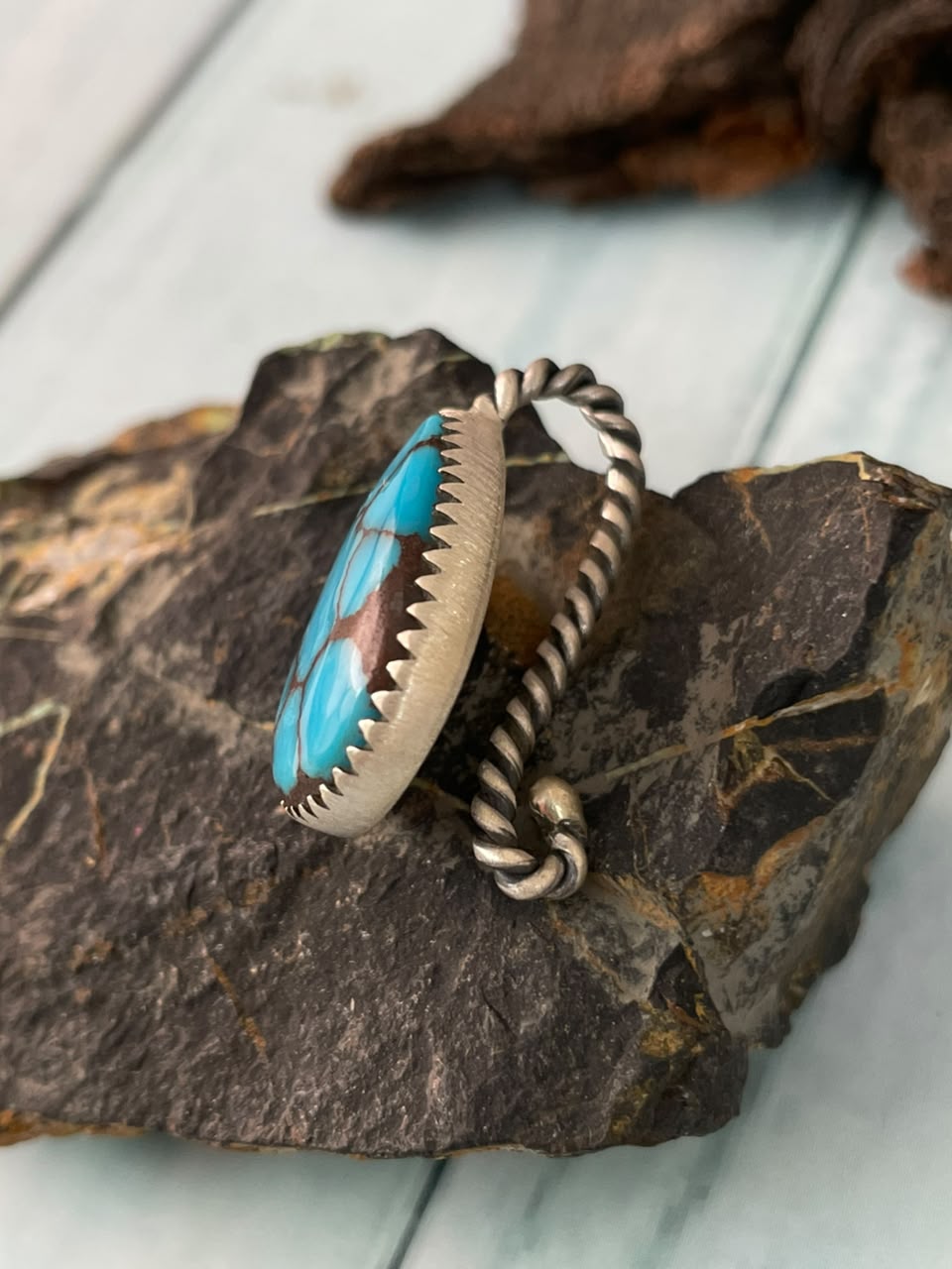 Handmade Sterling Silver Egyptian Turquoise Collection: Hat Pin Signed Nizhoni