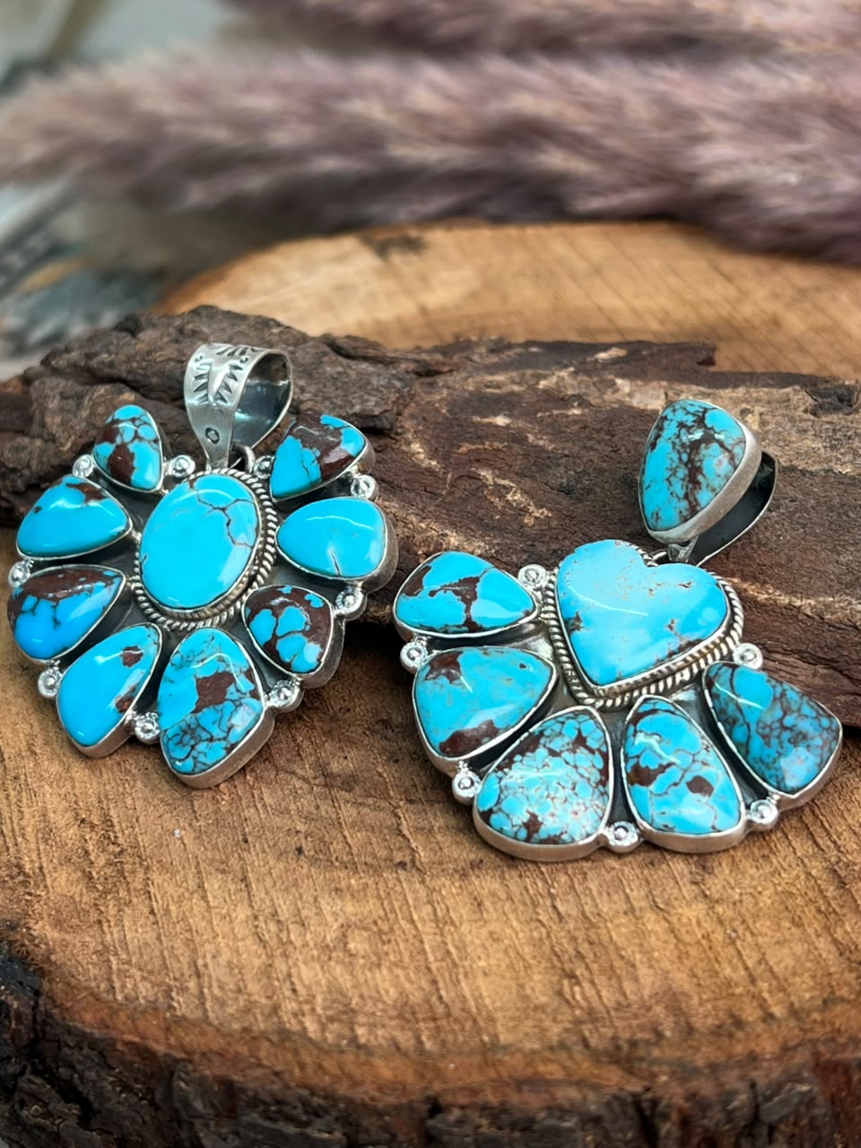 Handmade Sterling Silver Egyptian Turquoise Collection: Pendant Signed Nizhoni