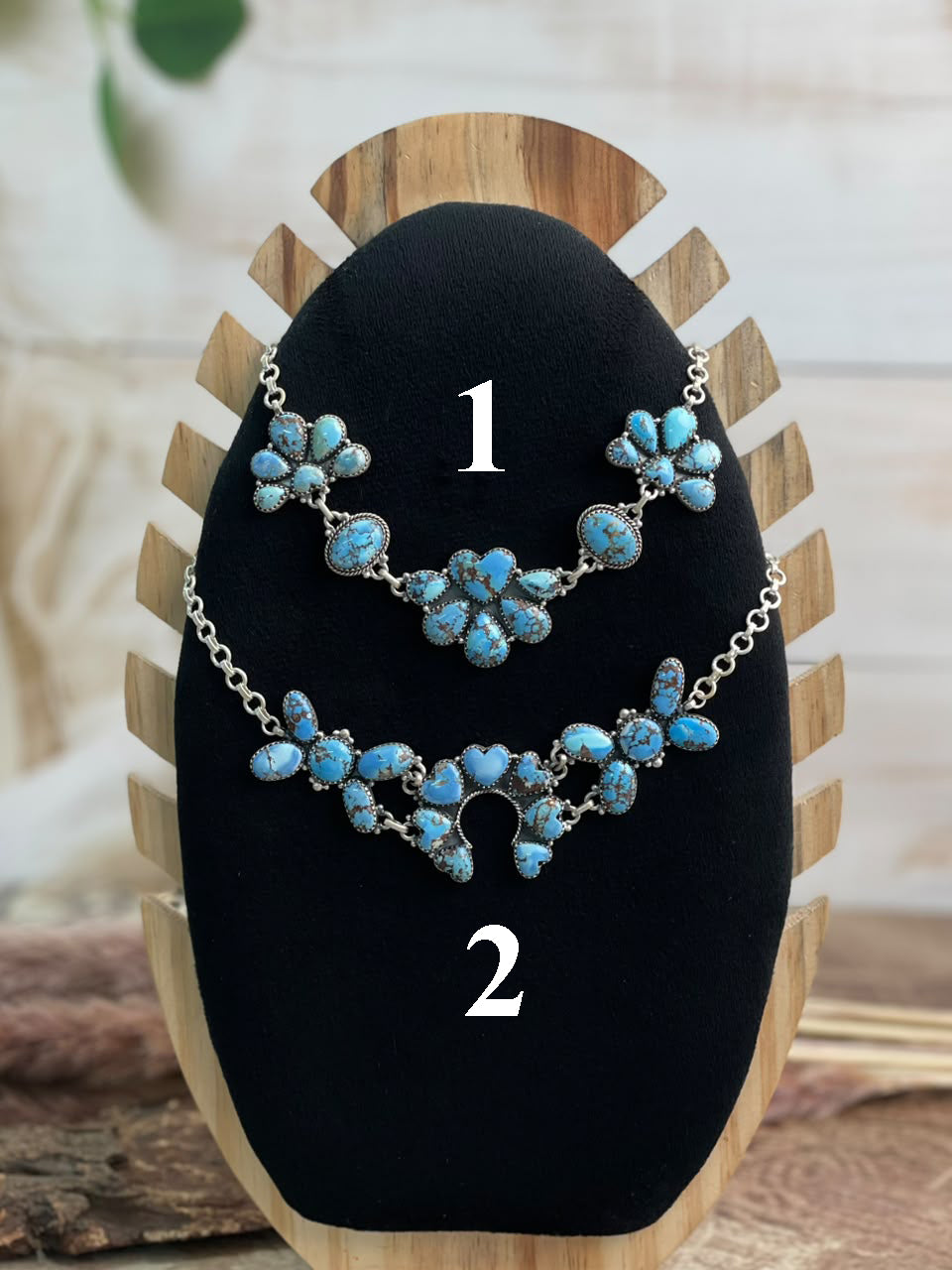 Handmade Sterling Silver Golden Hills Turquoise Necklace Signed Nizhoni