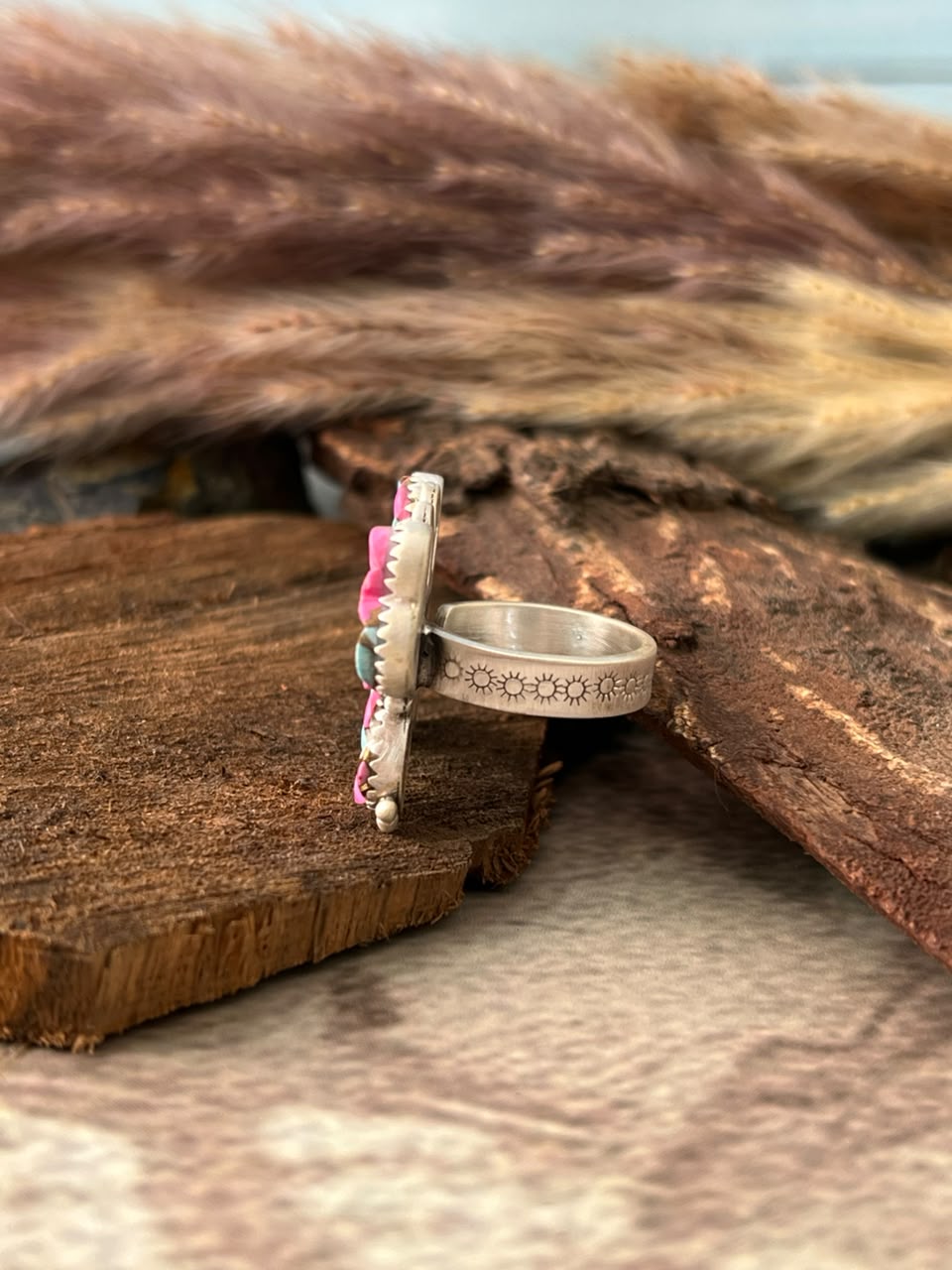 Handmade Sterling Silver Cotton Candy Butterfly Adjustable Ring Signed Nizhoni