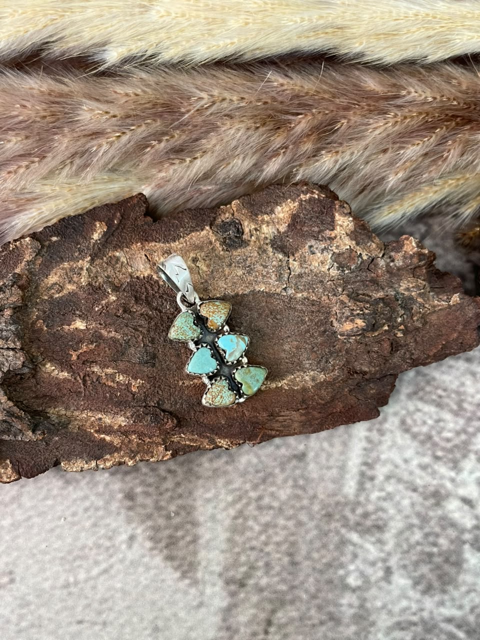 Handmade Sterling Silver Number 8 Turquoise Collection: Pendant Signed Nizhoni