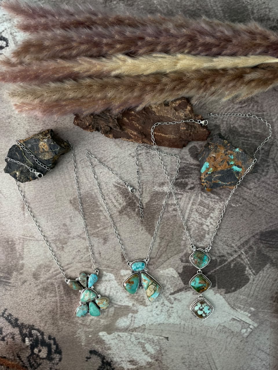Handmade Sterling Silver Royston Turquoise Necklace Signed Nizhoni