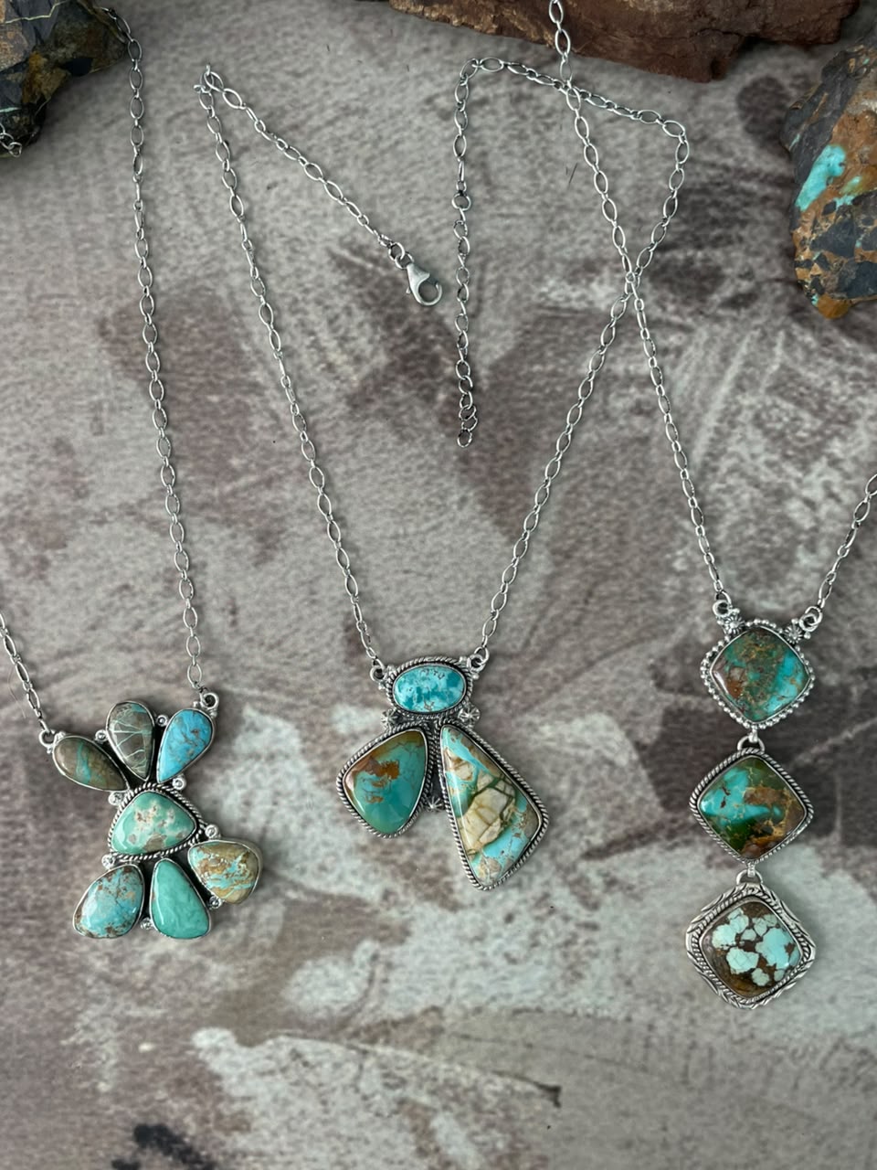 Handmade Sterling Silver Royston Turquoise Necklace Signed Nizhoni