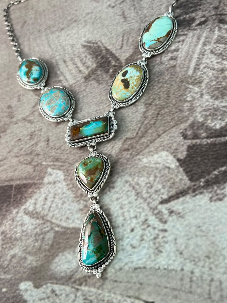 Handmade Sterling Silver Royston Turquoise Necklace Signed Nizhoni