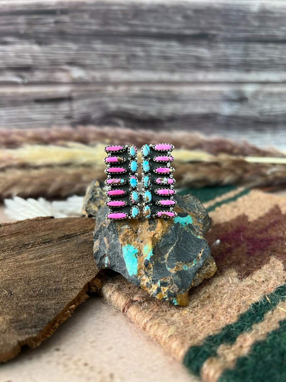 Handmade Sterling Silver Cotton Candy Adjustable Ring Signed Nizhoni