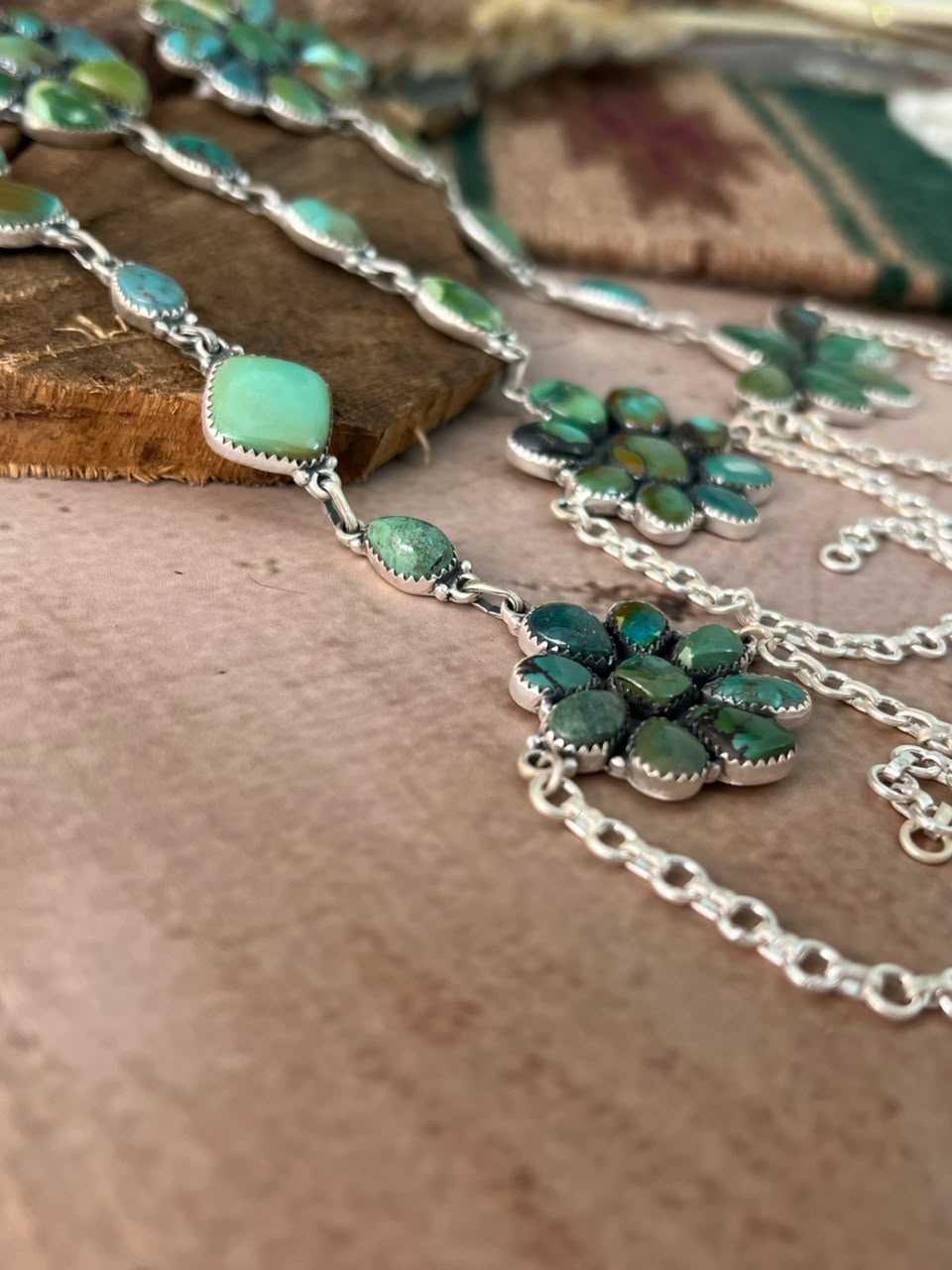 Handmade Sterling Silver Cripple Creek Turquoise Hand Harness "Signed Nizhoni"