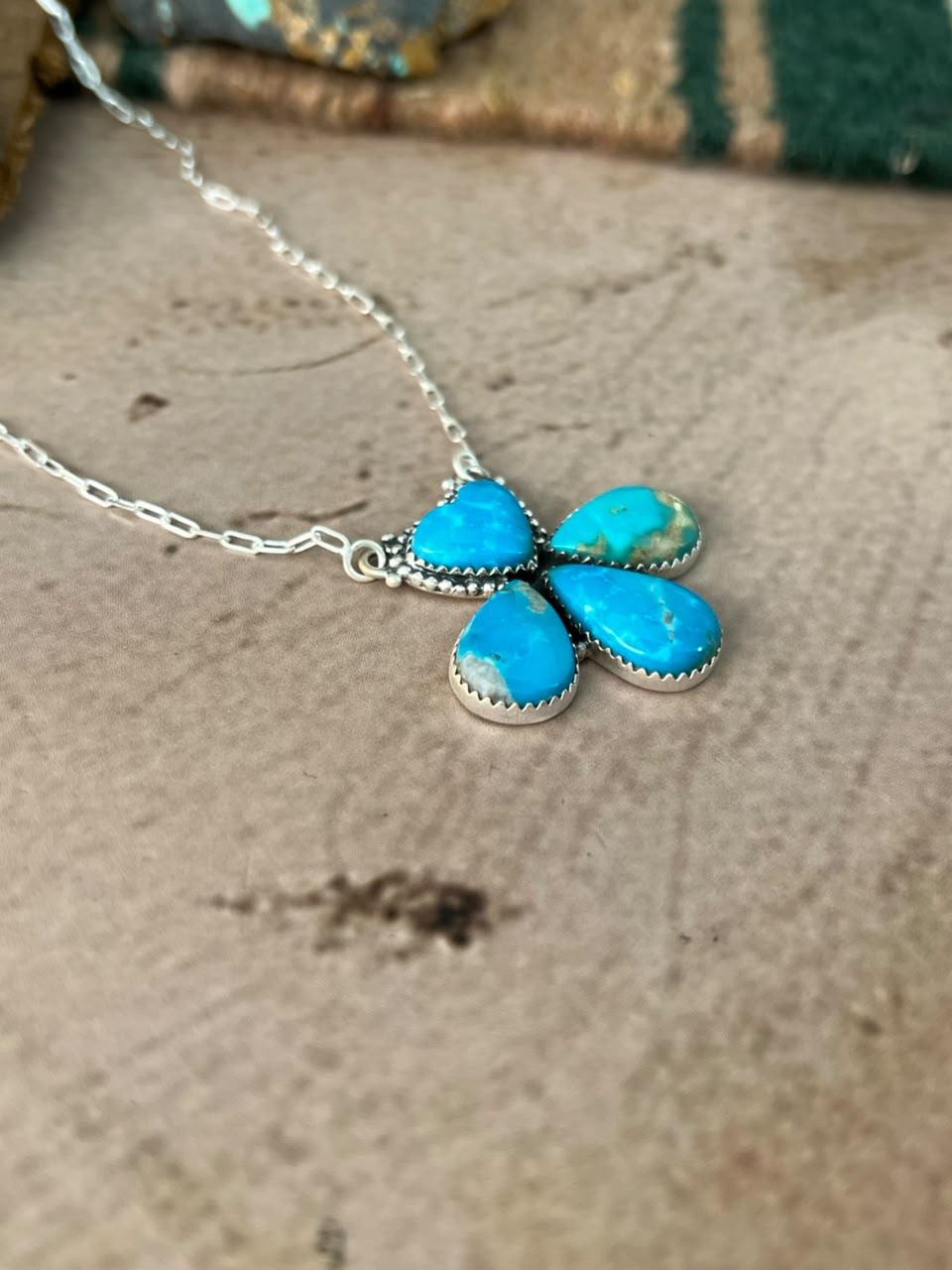 Handmade Sterling Silver Hardy Pit Collection: Necklace Signed Nizhoni