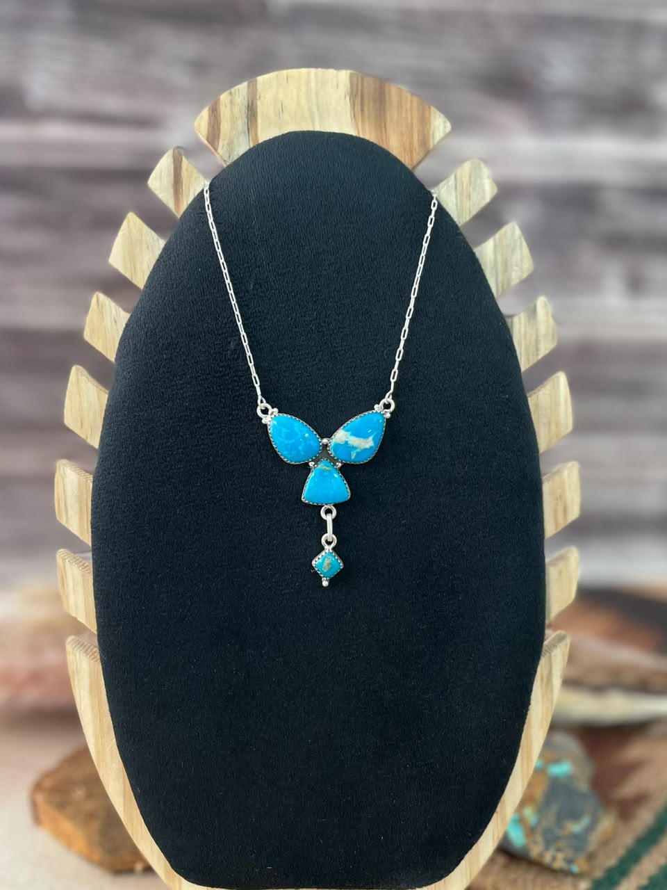Handmade Sterling Silver Hardy Pit Collection: Necklace Signed Nizhoni
